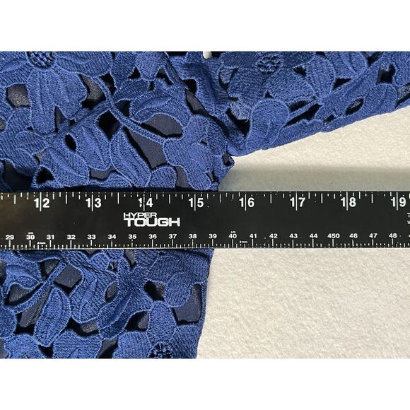 Darling Blue MOD Twee Hepburn Style Dress Lace Chic Small Fall Classy - Picture 6 of 7